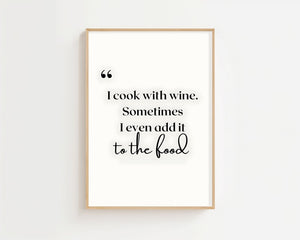 I Cook With Wine Plakat - 21 x 29.7 cm (A4) - Nellastore