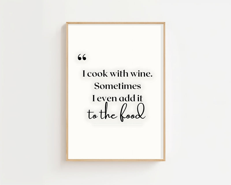 I Cook With Wine Plakat - 21 x 29.7 cm (A4) - Nellastore