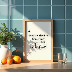 I Cook With Wine Plakat - 21 x 29.7 cm (A4) - Nellastore