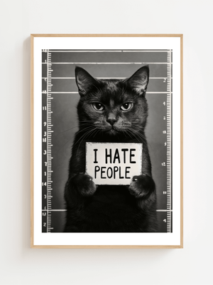 I Hate People Plakat - 21 x 29.7 cm (A4) - Nellastore