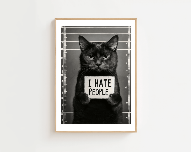 I Hate People Plakat - 21 x 29.7 cm (A4) - Nellastore