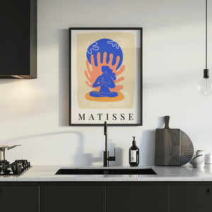 Indigo Meditation Matisse Plakat - 21 x 29.7 cm - Nellastore