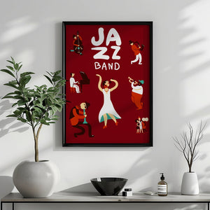 Jazz Band Night Plakat - 21 x 29.7 cm - Nellastore