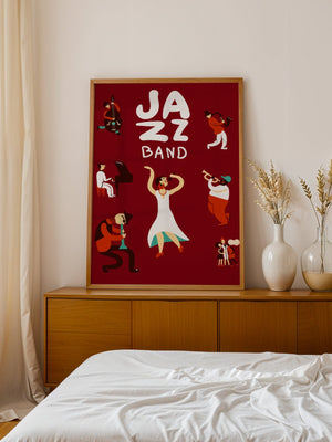 Jazz Band Night Plakat - 21 x 29.7 cm - Nellastore