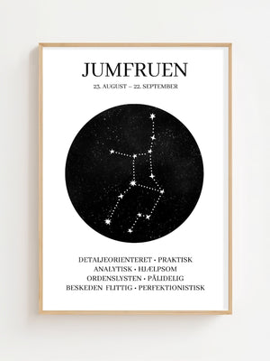 Jomfruen Stjernetegn Plakat - 21 x 29.7 cm - Nellastore