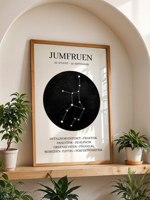 Jomfruen Stjernetegn Plakat - 21 x 29.7 cm - Nellastore