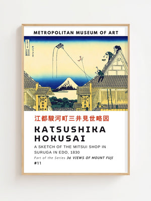 Kaisushika Hokusai - A Sketch Of The Mitsui Shop In Suruga In Edo Plakat - 21 x 29.7 cm (A4) - Nellastore