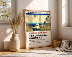 Kaisushika Hokusai - A Sketch Of The Mitsui Shop In Suruga In Edo Plakat - 21 x 29.7 cm (A4) - Nellastore