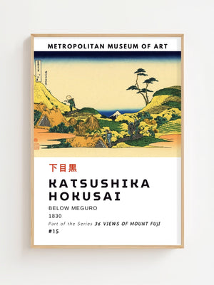 Kaisushika Hokusai - Below Meguro Plakat - 21 x 29.7 cm (A4) - Nellastore