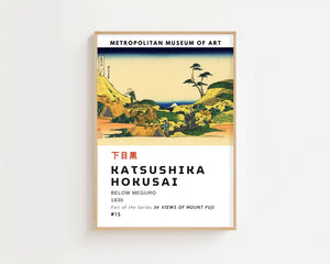 Kaisushika Hokusai - Below Meguro Plakat - 21 x 29.7 cm (A4) - Nellastore