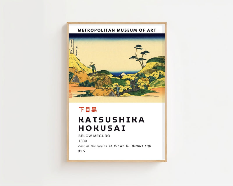 Kaisushika Hokusai - Below Meguro Plakat - 21 x 29.7 cm (A4) - Nellastore