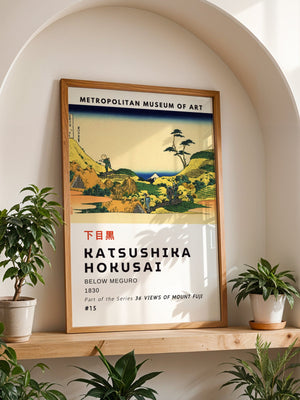 Kaisushika Hokusai - Below Meguro Plakat - 21 x 29.7 cm (A4) - Nellastore