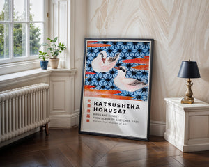 Kaisushika Hokusai - Birds And Sunset Plakat - 21 x 29.7 cm (A4) - Nellastore