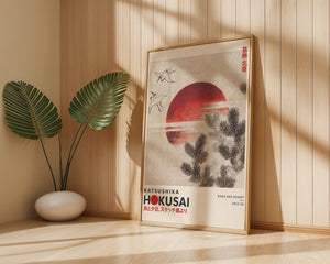 Kaisushika Hokusai - Birds And Sunset Plakat II - 21 x 29.7 cm (A4) - Nellastore