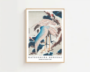 Kaisushika Hokusai - Cranes on a snowy tree Plakat - 21 x 29.7 cm (A4) - Nellastore