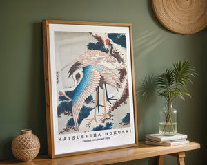 Kaisushika Hokusai - Cranes on a snowy tree Plakat - 21 x 29.7 cm (A4) - Nellastore