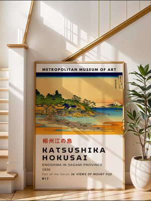 Kaisushika Hokusai - Enoshima In Sagami Province Plakat - 21 x 29.7 cm (A4) - Nellastore