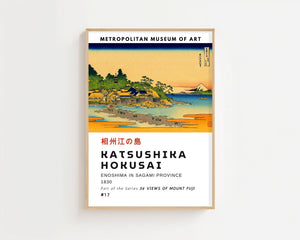 Kaisushika Hokusai - Enoshima In Sagami Province Plakat - 21 x 29.7 cm (A4) - Nellastore