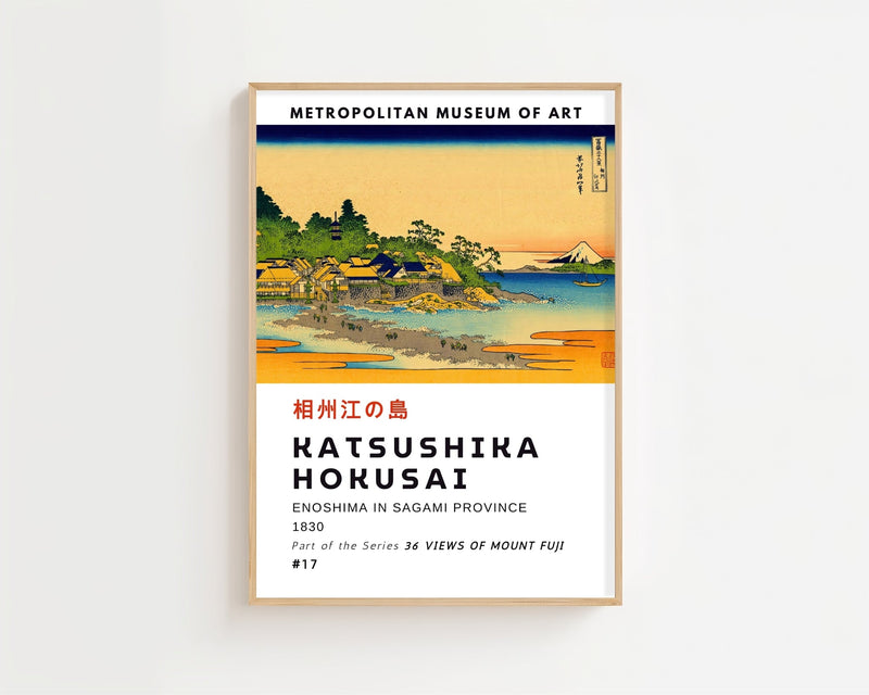 Kaisushika Hokusai - Enoshima In Sagami Province Plakat - 21 x 29.7 cm (A4) - Nellastore