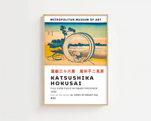 Kaisushika Hokusai - Fuji View Field In Owari Province Plakat - 21 x 29.7 cm (A4) - Nellastore