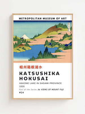 Kaisushika Hokusai - Hakone Lake In Sagami Province Plakat - 21 x 29.7 cm (A4) - Nellastore