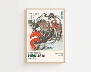 Kaisushika Hokusai - Japanese Woman Plakat - 21 x 29.7 cm (A4) - Nellastore