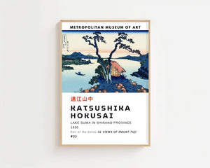 Kaisushika Hokusai - Lake Suwa In Shinano Province Plakat - 21 x 29.7 cm (A4) - Nellastore