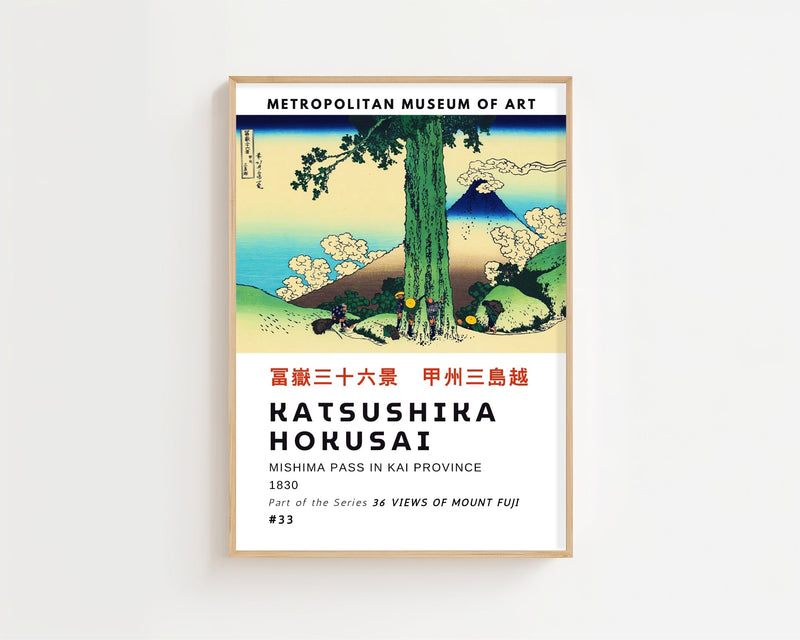 Kaisushika Hokusai - Mishima Pass In Kai Province Plakat - 21 x 29.7 cm (A4) - Nellastore