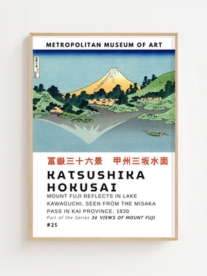 Kaisushika Hokusai - Mount Fuji Reflects In Lake Kawaguchi Plakat - 21 x 29.7 cm (A4) - Nellastore