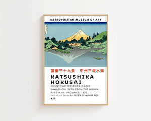 Kaisushika Hokusai - Mount Fuji Reflects In Lake Kawaguchi Plakat - 21 x 29.7 cm (A4) - Nellastore