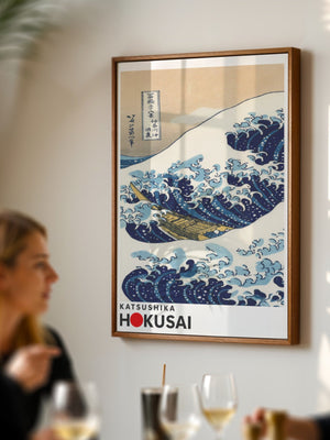 Kaisushika Hokusai - Raft within the great wave Plakat - 21 x 29.7 cm (A4) - Nellastore