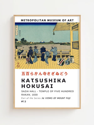 Kaisushika Hokusai - Sazai Hall - Temple Of Five Hundred Rakan Plakat - 21 x 29.7 cm (A4) - Nellastore