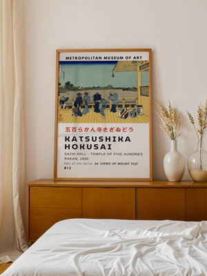 Kaisushika Hokusai - Sazai Hall - Temple Of Five Hundred Rakan Plakat - 21 x 29.7 cm (A4) - Nellastore
