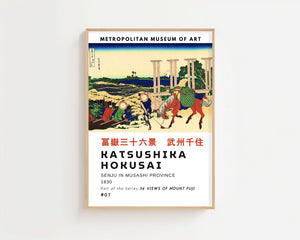 Kaisushika Hokusai - Senju In Musashi Province Plakat - 21 x 29.7 cm (A4) - Nellastore