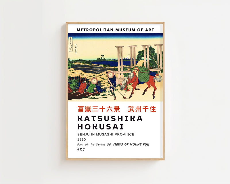 Kaisushika Hokusai - Senju In Musashi Province Plakat - 21 x 29.7 cm (A4) - Nellastore