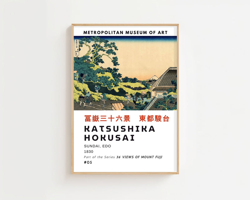 Kaisushika Hokusai - Sundai, Edo Plakat - 21 x 29.7 cm (A4) - Nellastore
