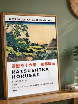 Kaisushika Hokusai - Sundai, Edo Plakat - 21 x 29.7 cm (A4) - Nellastore