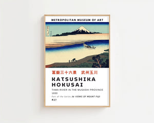 Kaisushika Hokusai - Tama River In The Musashi Province Plakat - 21 x 29.7 cm (A4) - Nellastore