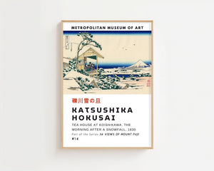 Kaisushika Hokusai - Tea House At Koishikawa. The Morning After A Snowfall Plakat - 21 x 29.7 cm (A4) - Nellastore
