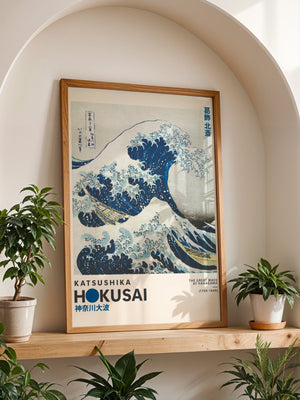 Kaisushika Hokusai - The great wave at kanagawa Plakat - 21 x 29.7 cm (A4) - Nellastore
