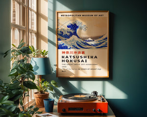 Kaisushika Hokusai - The Great Wave Off Kanagawa Plakat - 21 x 29.7 cm (A4) - Nellastore