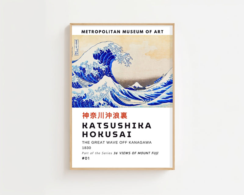 Kaisushika Hokusai - The Great Wave Off Kanagawa Plakat - 21 x 29.7 cm (A4) - Nellastore