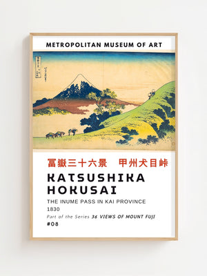 Kaisushika Hokusai - The Inume Pass In Kai Province Plakat - 21 x 29.7 cm (A4) - Nellastore