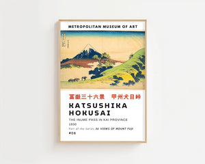 Kaisushika Hokusai - The Inume Pass In Kai Province Plakat - 21 x 29.7 cm (A4) - Nellastore