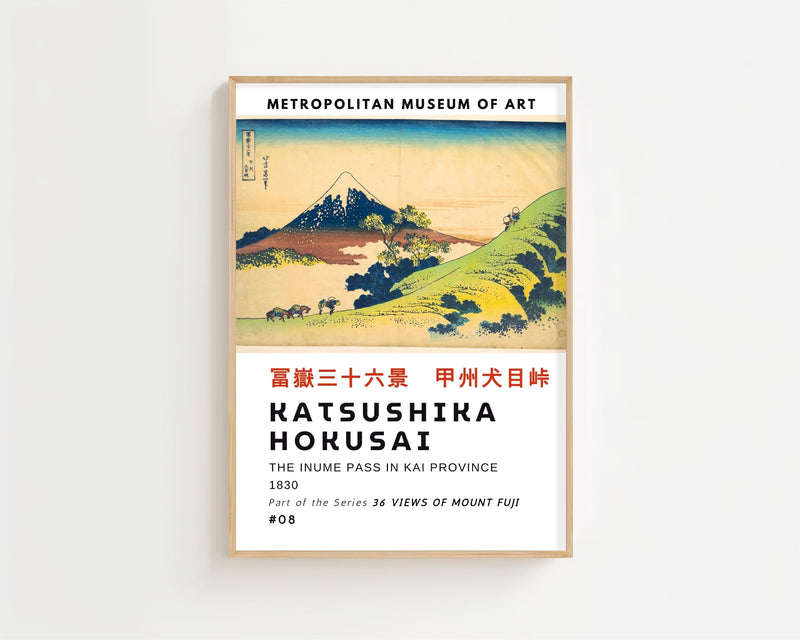 Kaisushika Hokusai - The Inume Pass In Kai Province Plakat - 21 x 29.7 cm (A4) - Nellastore