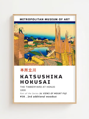 Kaisushika Hokusai - The Timberyard At Honjo Plakat - 21 x 29.7 cm (A4) - Nellastore