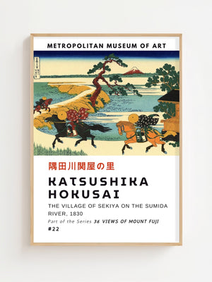 Kaisushika Hokusai - The Village Of Sekiya On The Sumida River Plakat - 21 x 29.7 cm (A4) - Nellastore