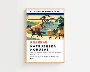 Kaisushika Hokusai - The Village Of Sekiya On The Sumida River Plakat - 21 x 29.7 cm (A4) - Nellastore