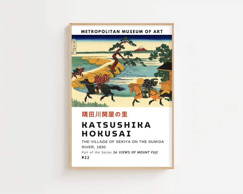 Kaisushika Hokusai - The Village Of Sekiya On The Sumida River Plakat - 21 x 29.7 cm (A4) - Nellastore