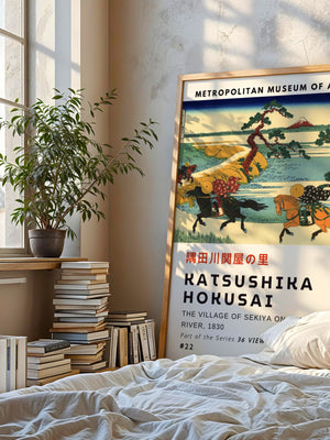 Kaisushika Hokusai - The Village Of Sekiya On The Sumida River Plakat - 21 x 29.7 cm (A4) - Nellastore